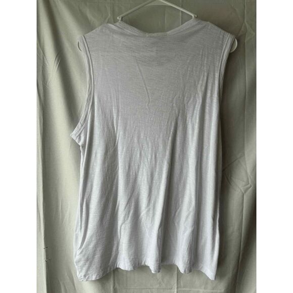 James Perse Sleeveless White Sheer Muscle Tank Size 2 - Picture 2 of 2
